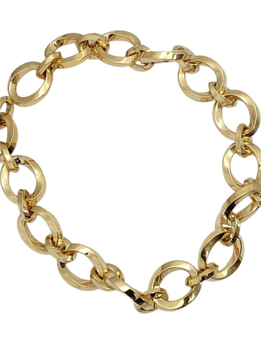 Vintage Tiffany & Co. 18K Yellow Gold Large Oval Link Choker Necklace 16" #25990